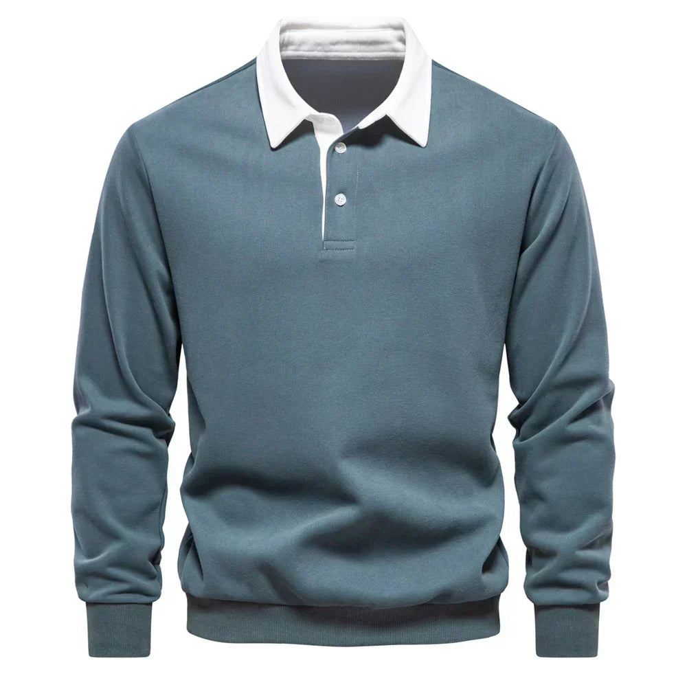 Laurent - Elegantný Zapínací Polo Sveter s Golierom