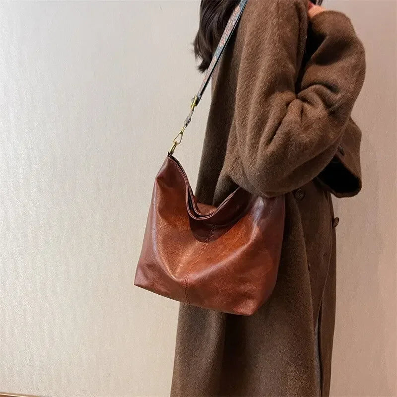 Nasira - Bolso Shopper Vintage de Cuero Premium