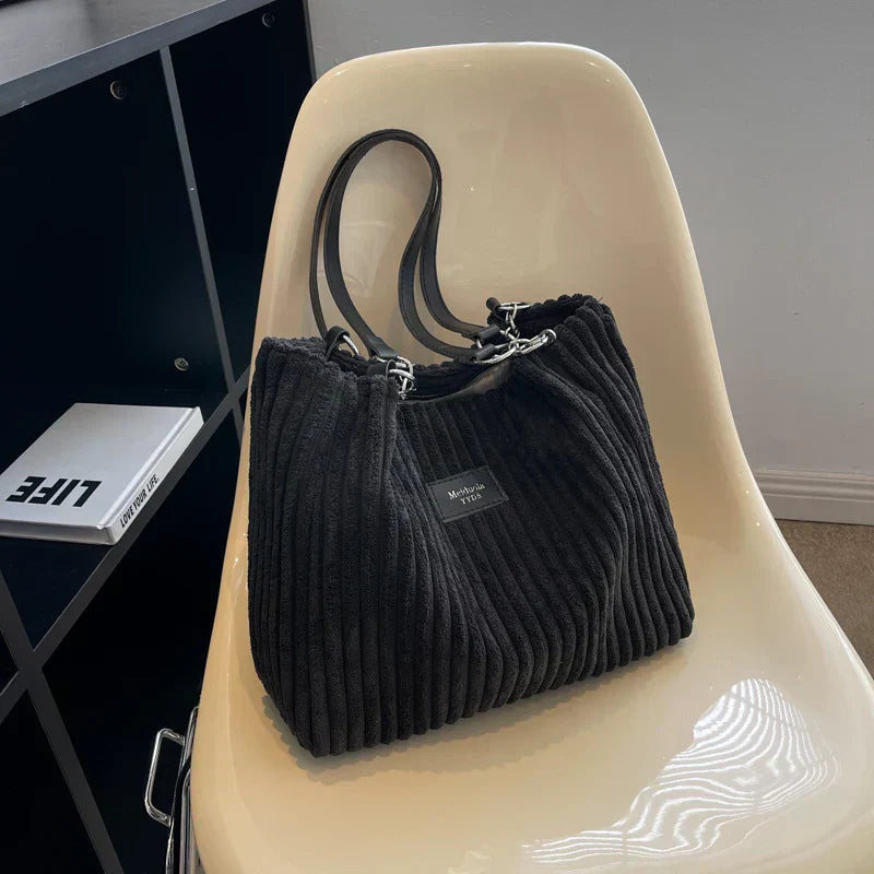 Violaine - Sac Cabas en Velours Côtelé