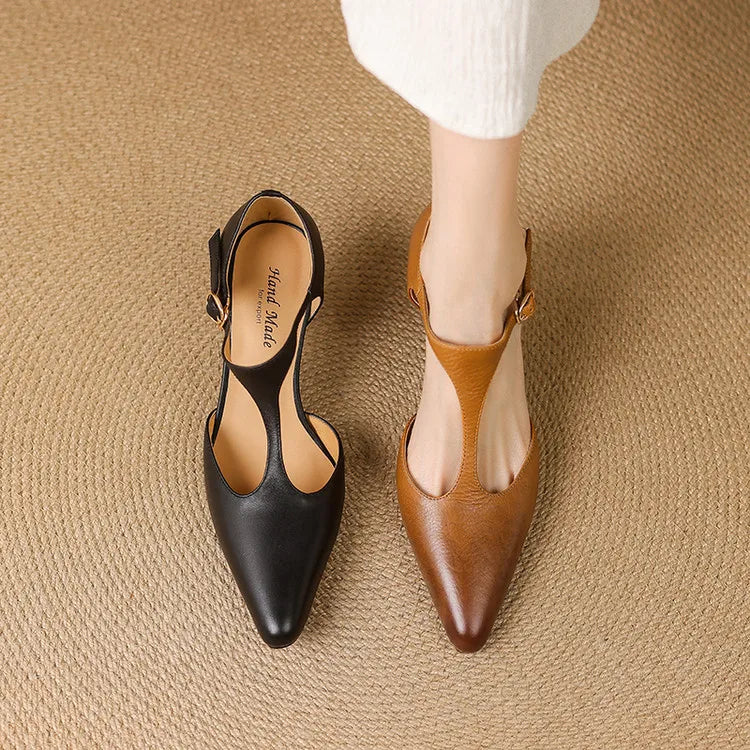 Valentina - Elegante Håndlavede Læderhælsko