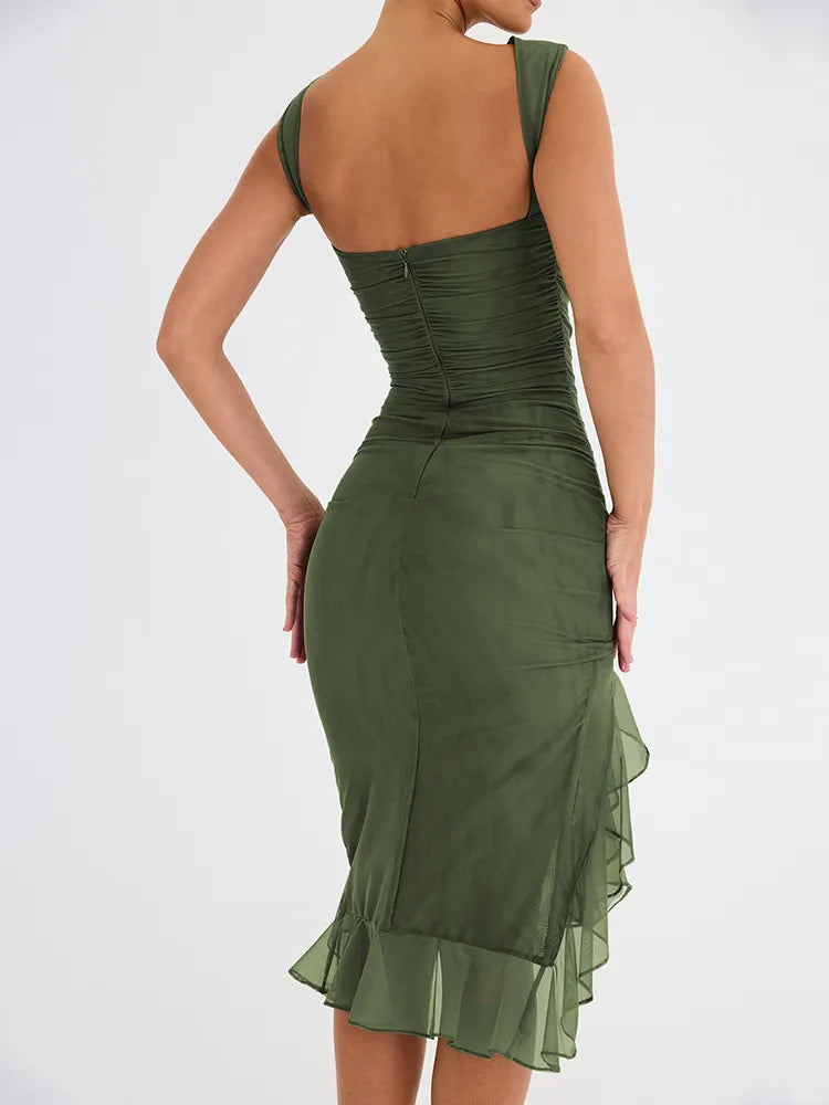 Nairobi - Robe Asymétrique à Volants de Qualité Premium