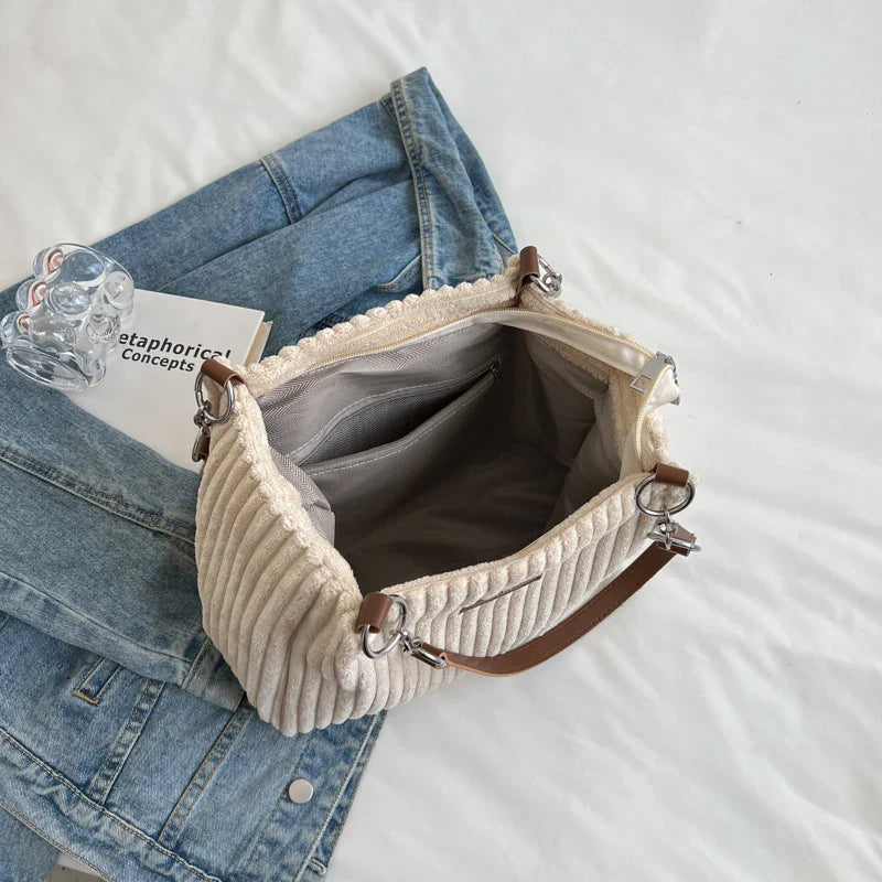 Violaine - Sac Cabas en Velours Côtelé