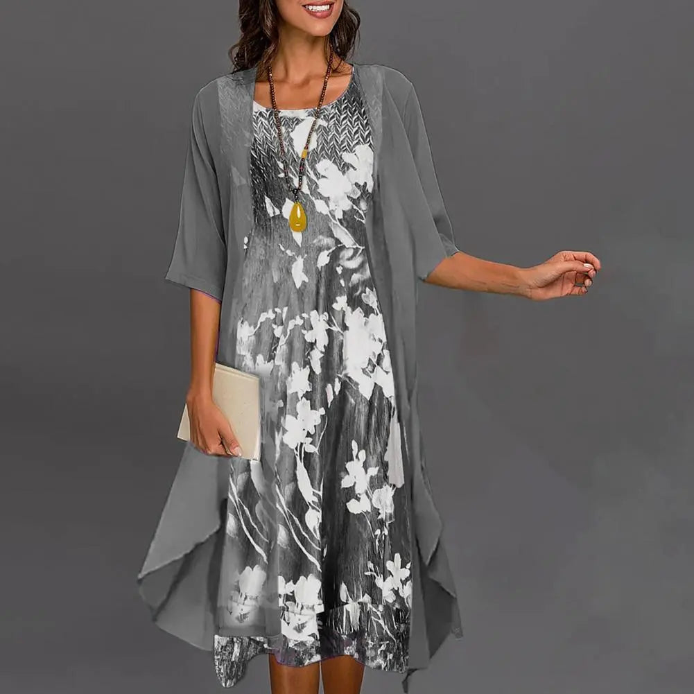 Diane - Robe Cape Mousseline de Soie