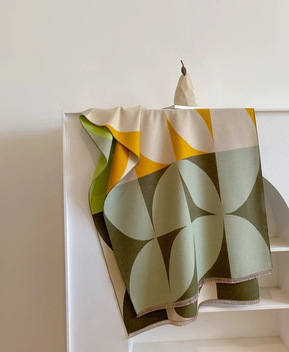 Natha - Écharpe Chaude Géométrique Haute Couture