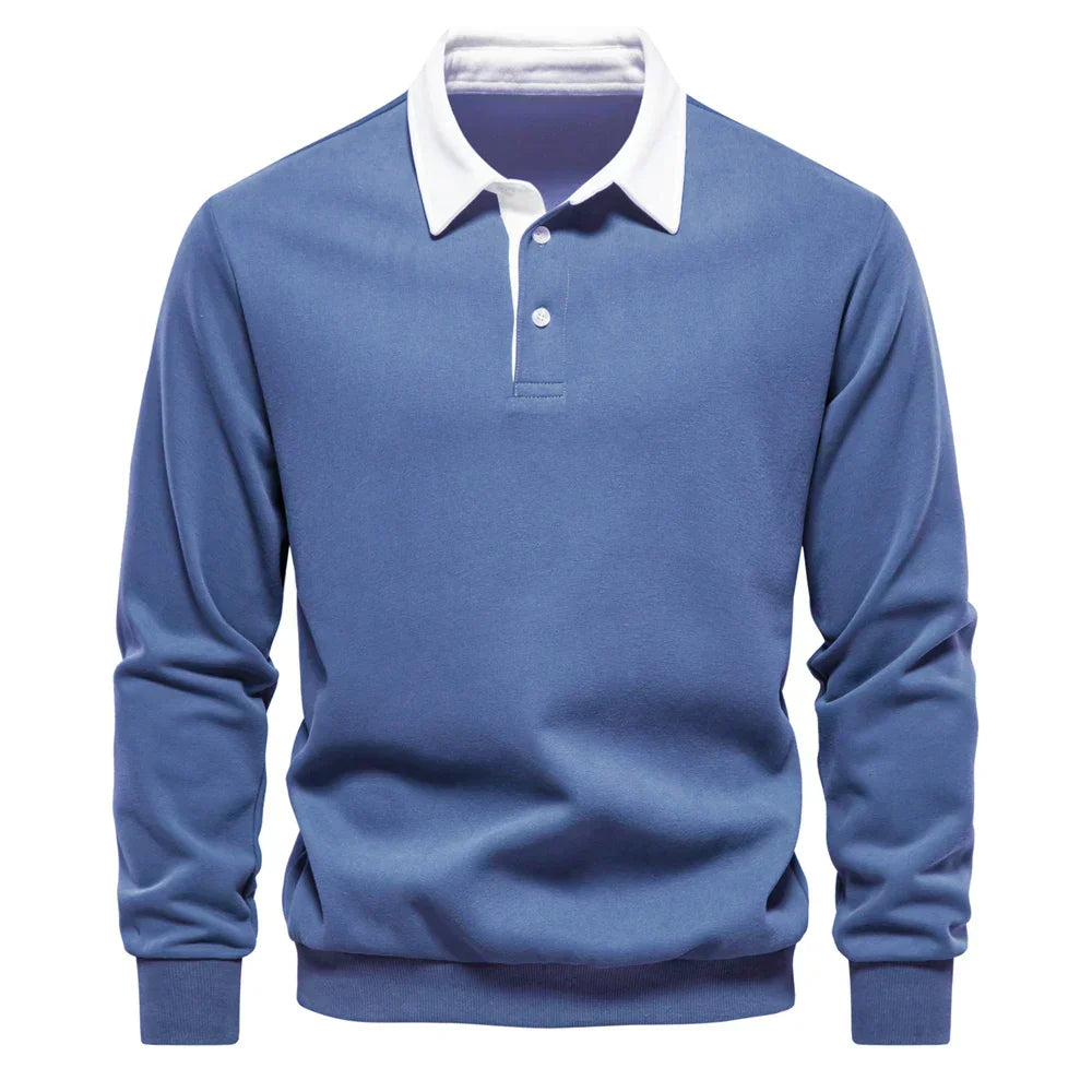 Laurent - Elegantný Zapínací Polo Sveter s Golierom