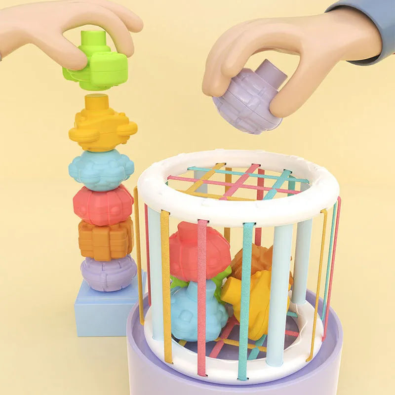 Kuub® Cage Montessori avec Blocs de Formes Sensorielles