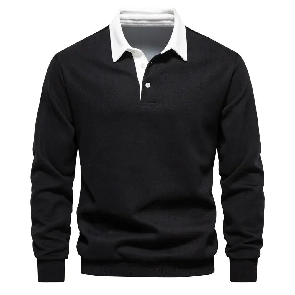 Laurent - Elegantný Zapínací Polo Sveter s Golierom