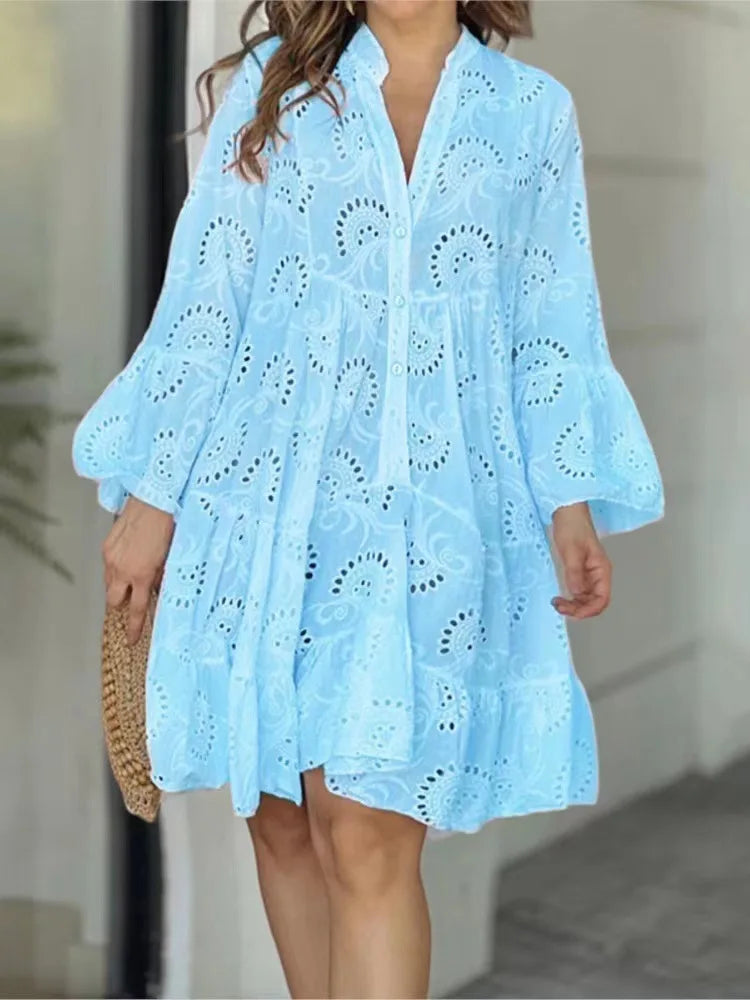 Bianca - Robe en Broderie Premium Tendance