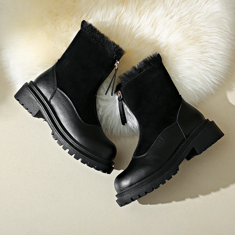 Alma - Bottes Cuir et Daim Doublure Fourrure