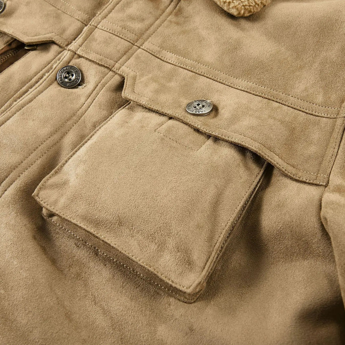 Niels - Veste en Daim Haut de Gamme Doublure Sherpa