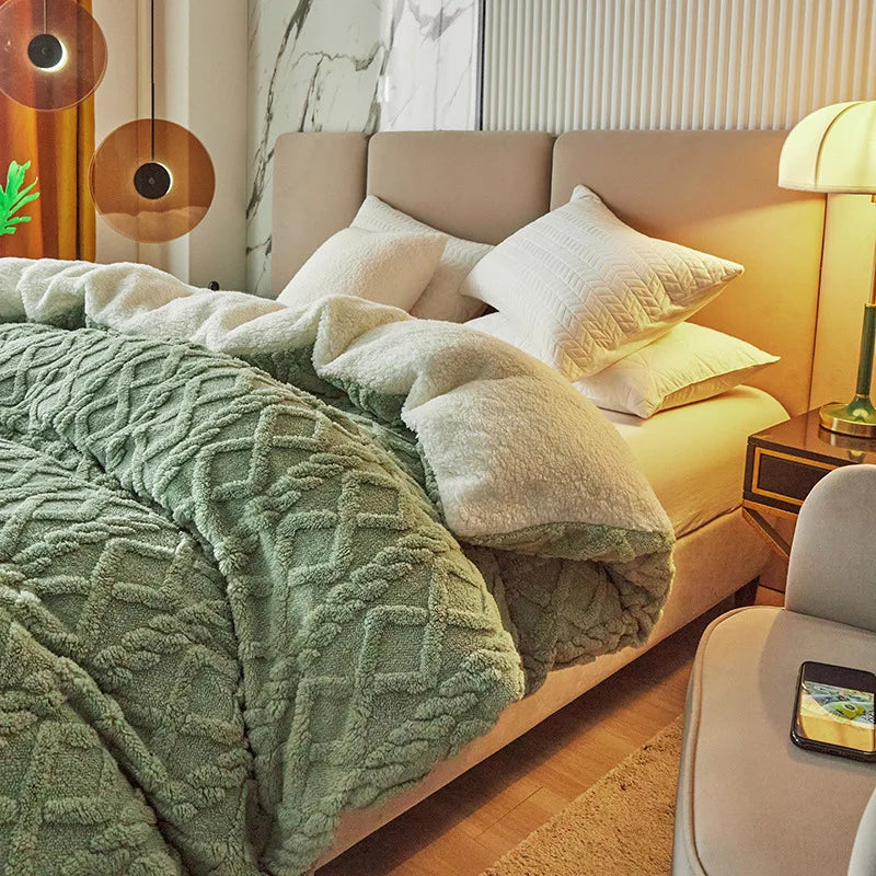 Liuxe™ - Couverture Polaire Double Épaisseur Laine d'Agneau