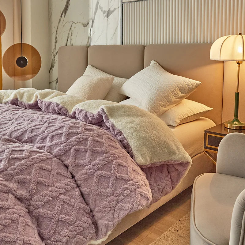 Liuxe™ - Couverture Polaire Double Épaisseur Laine d'Agneau