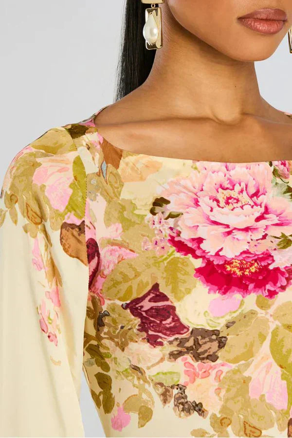 Emanuela - Chic Feminin Blomstret Maxikjole