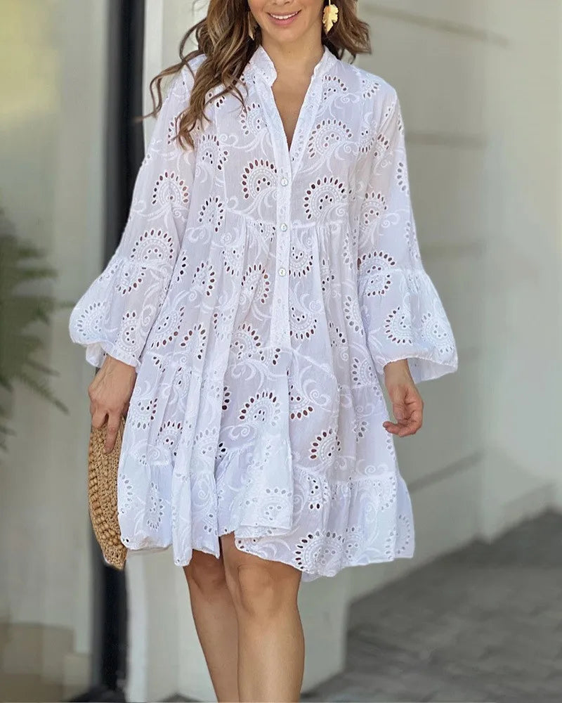 Bianca - Robe en Broderie Premium Tendance