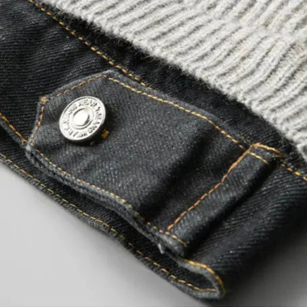 Brayan - Veste Côtelée Laine et Denim Premium