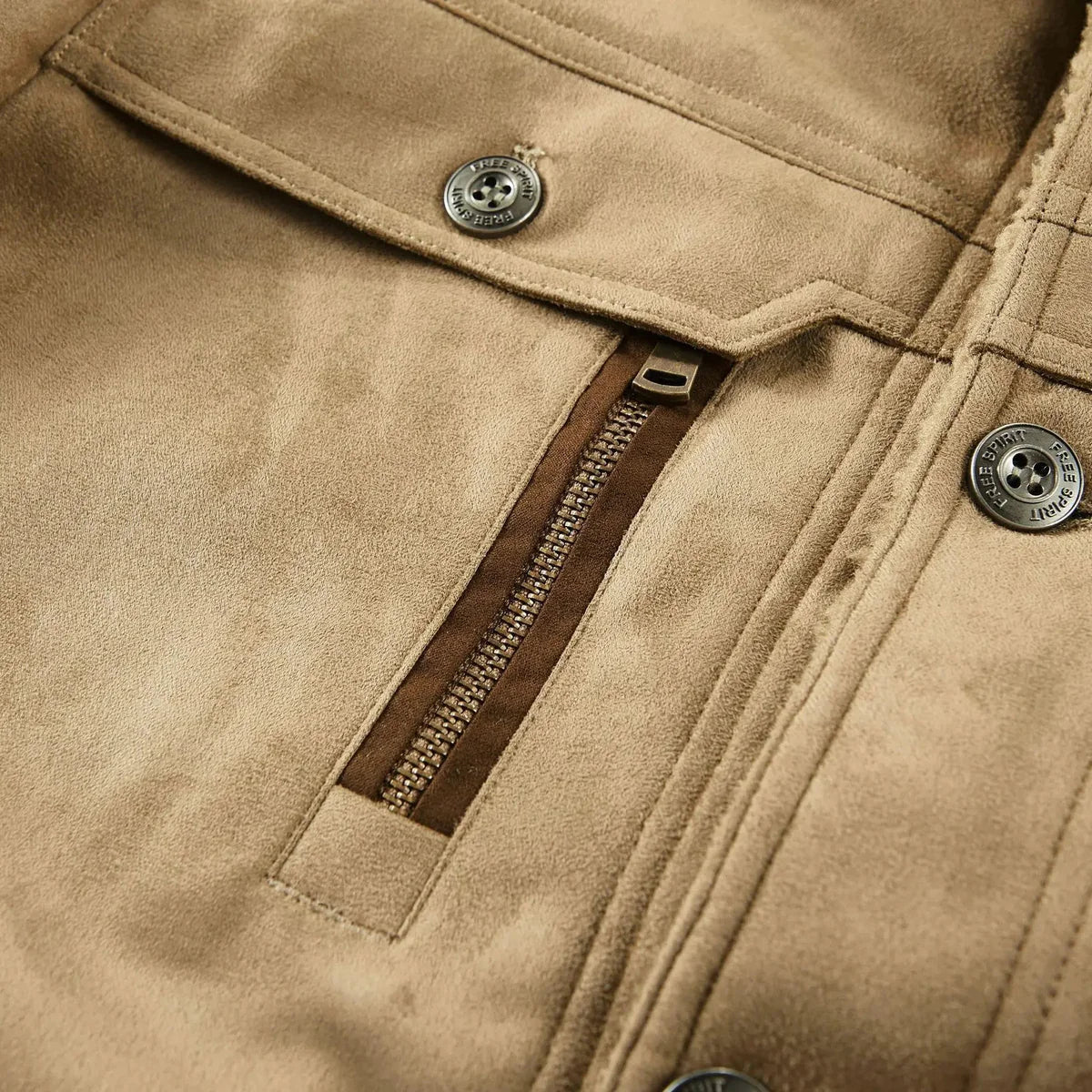 Niels - Veste en Daim Haut de Gamme Doublure Sherpa