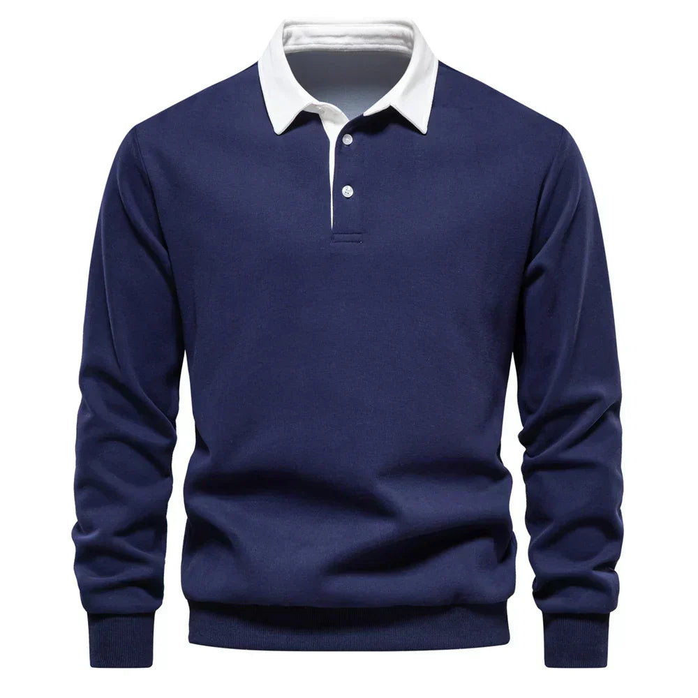 Laurent - Elegantný Zapínací Polo Sveter s Golierom