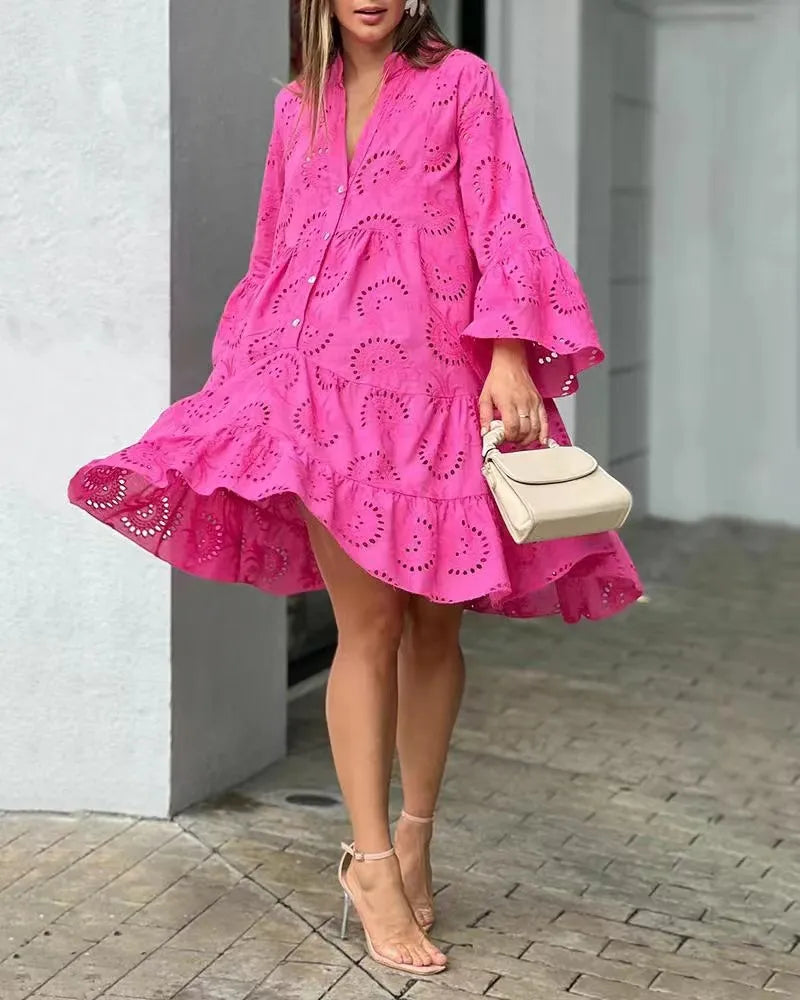 Bianca - Robe en Broderie Premium Tendance
