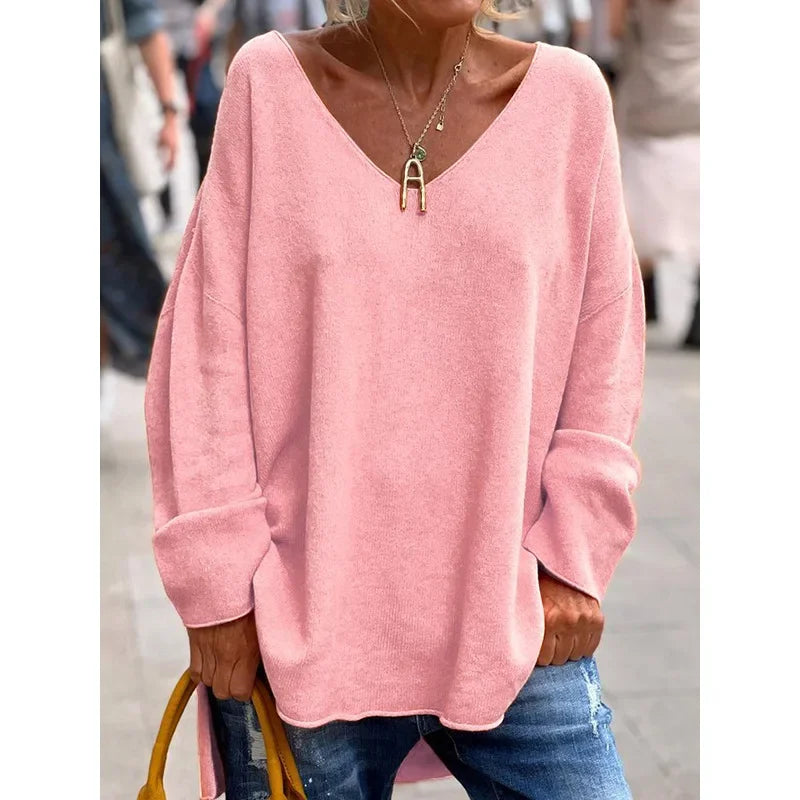 Hidaya - Oversize Jednobarevný Kašmírový Svetr Měkký Na Dotek