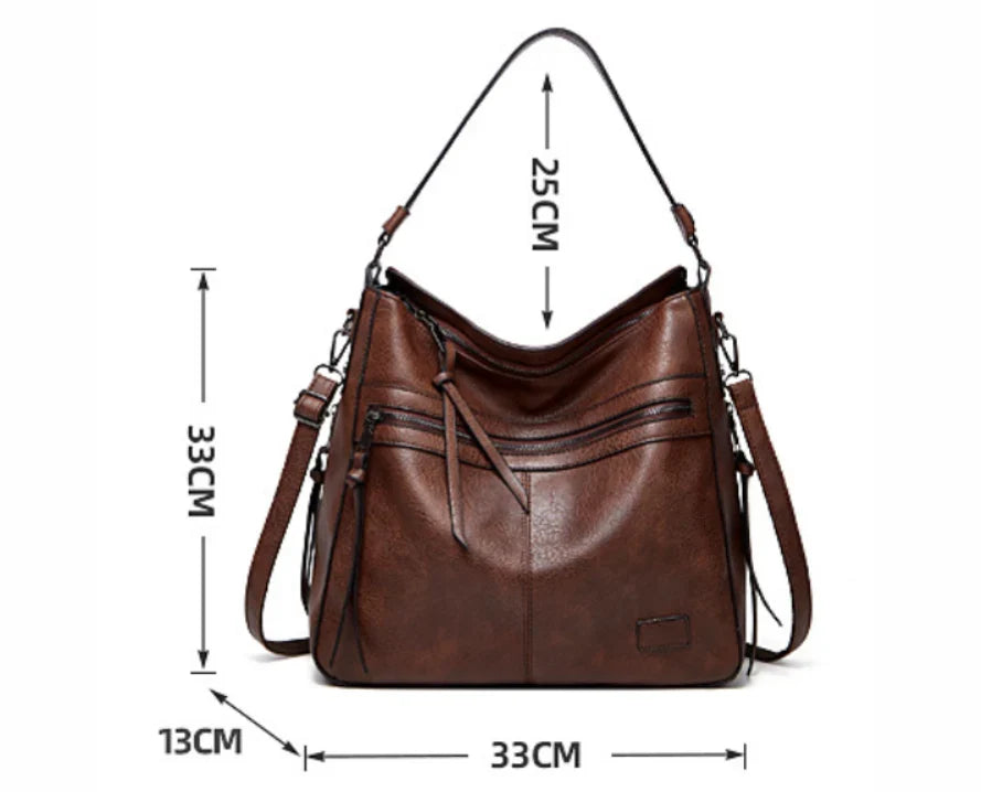 Idil - Bolso Hobo Amplio Estilo Vintage de Cuero