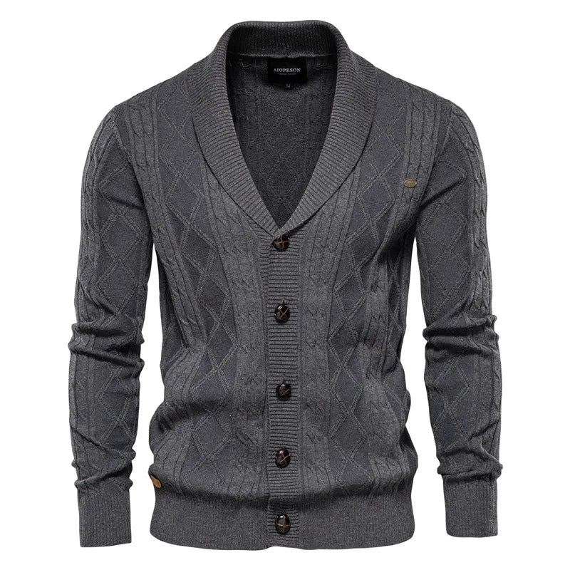 Leonardo - Elegant Cable Knit Cardigan