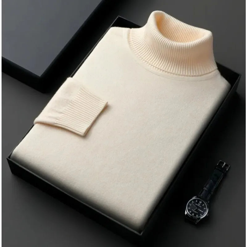 Damien - Suéter Premium De Cachemira Con Cuello Alto