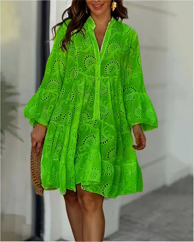 Bianca - Robe en Broderie Premium Tendance