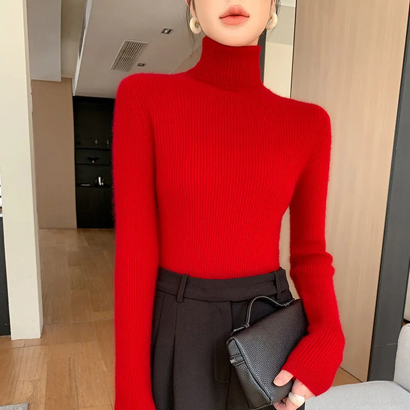 Elmas - Priliehavý Elegantný Kašmírový Sveter s Rolákom