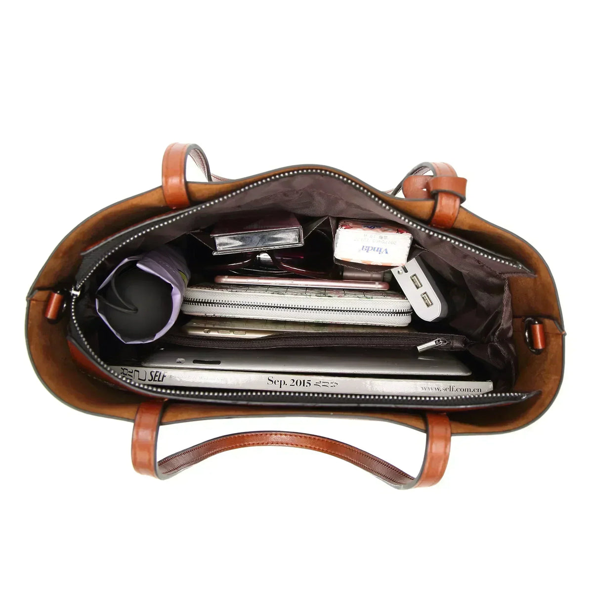Erika - Bolso Shopper Vintage de Cuero Premium