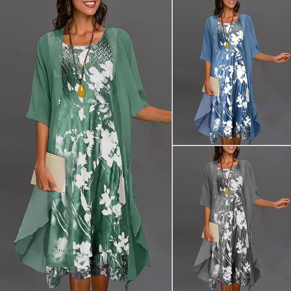 Diane - Robe Cape Mousseline de Soie