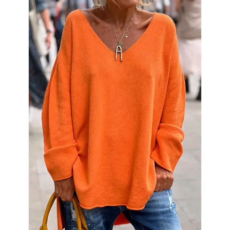 Hidaya - Oversize Jednobarevný Kašmírový Svetr Měkký Na Dotek