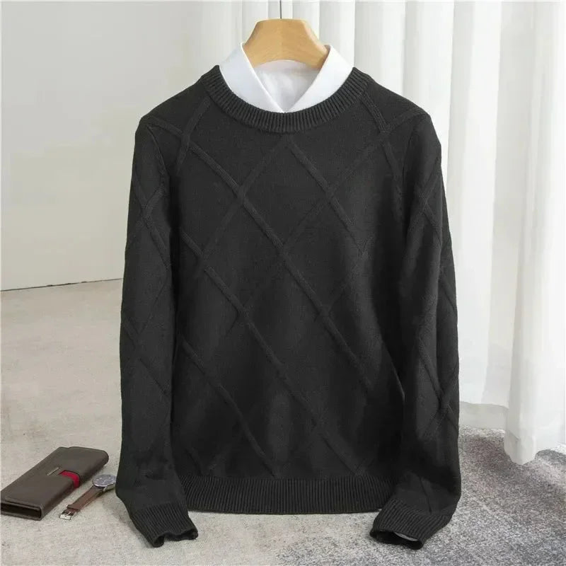 Emile - Pull Losanges en Cachemire Premium