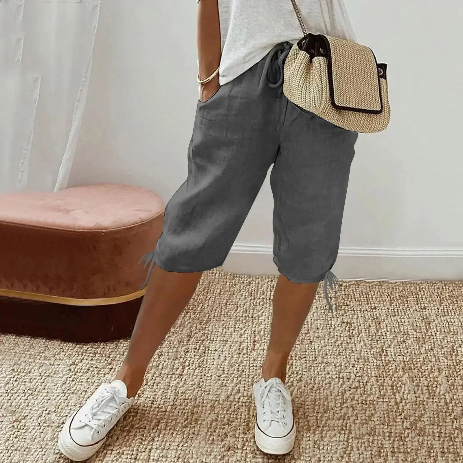 Lalita - Deluxe Linned Lange Shorts
