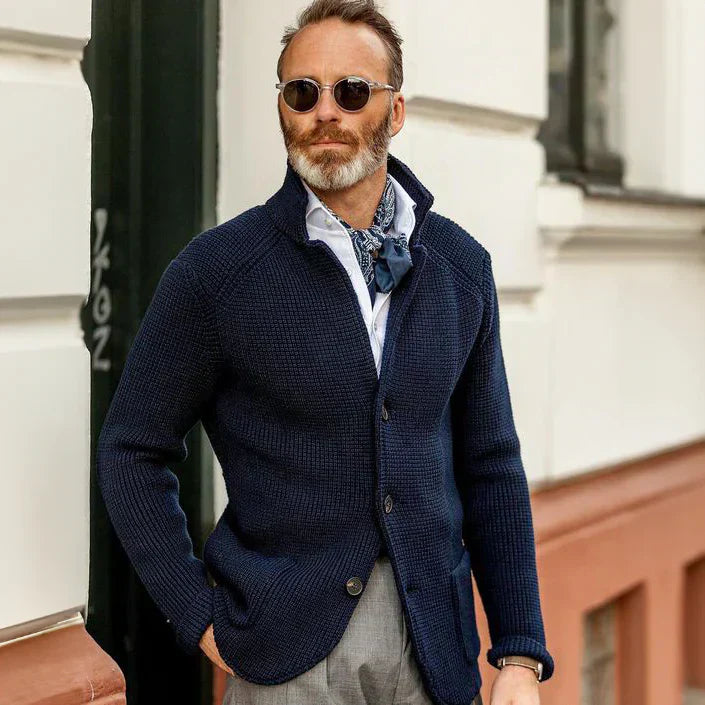 Renato - Elegant Men's Wool Cardigan