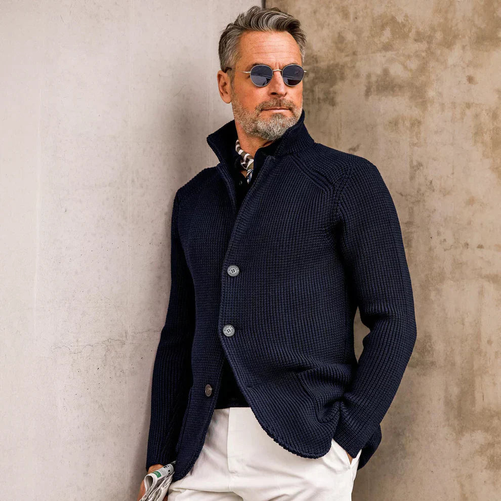 Renato - Elegant Men's Wool Cardigan