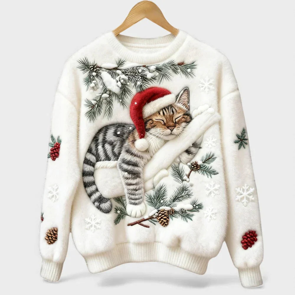 Romane - Pull Chat de Noël Ultra Doux