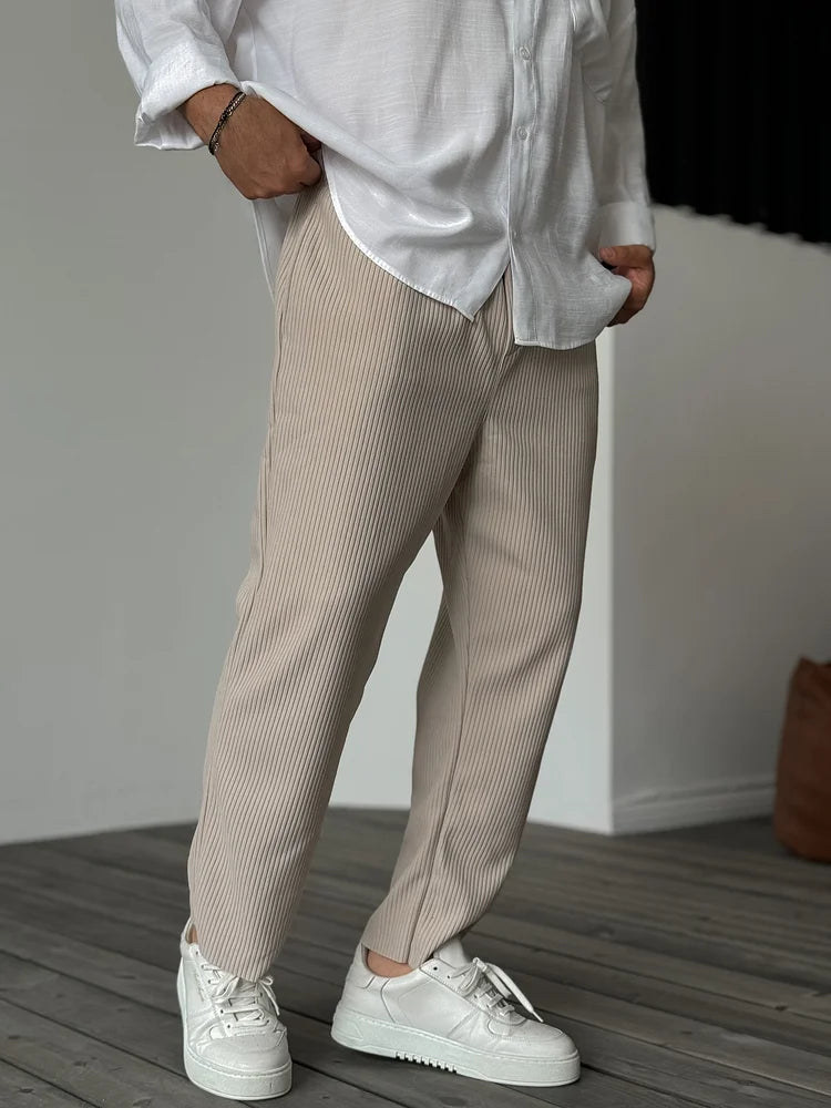 Simon - Pantalon Texturé Luxe Décontracté