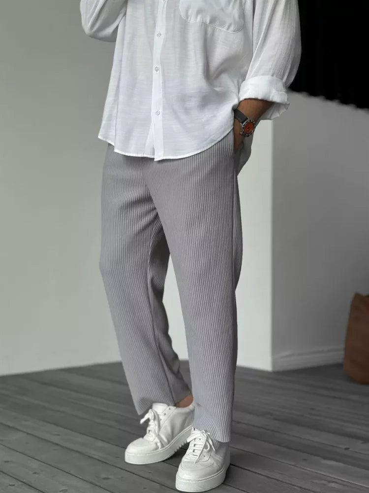 Simon - Pantalon Texturé Luxe Décontracté