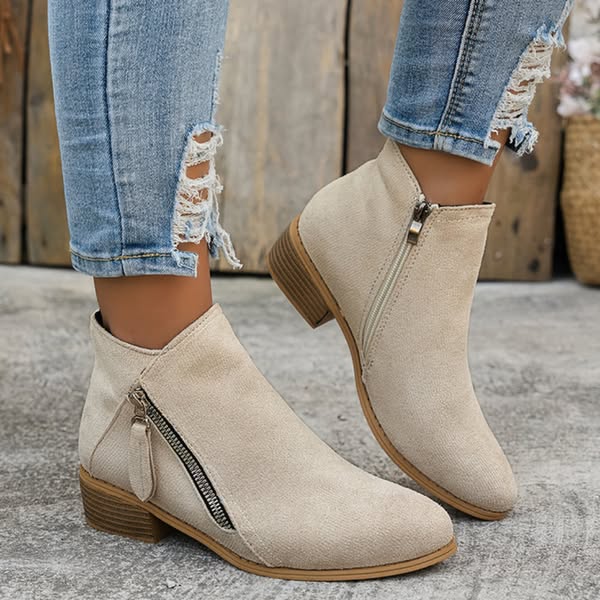 Sabrina - Elegantné Vintage Semišové Členkové Topánky