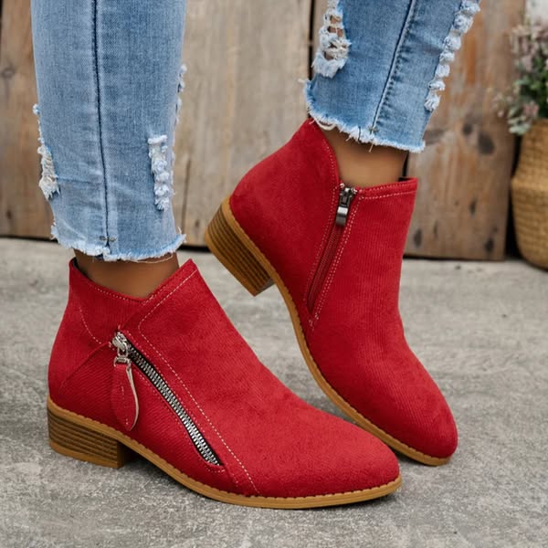 Sabrina - Elegantné Vintage Semišové Členkové Topánky