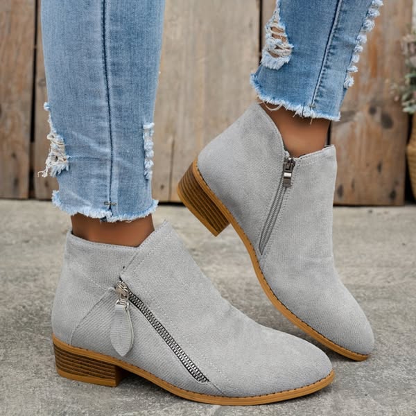 Sabrina - Elegantné Vintage Semišové Členkové Topánky