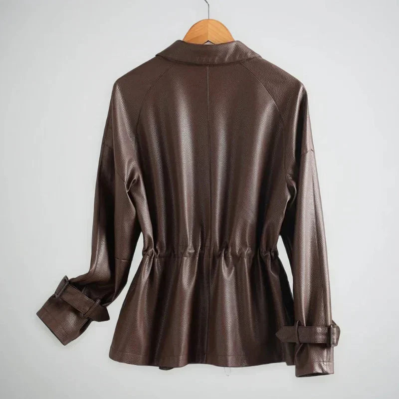 Serena - Luxusná Mäkká Kožená Bunda