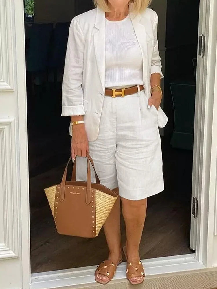 Catherine - Elegant Linen Light Suit