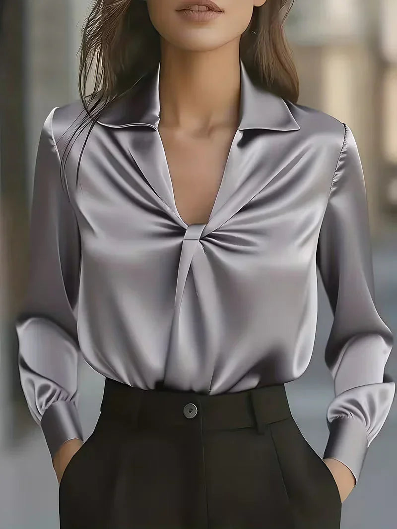 Keira - Luxurious Draped Silk Blouse