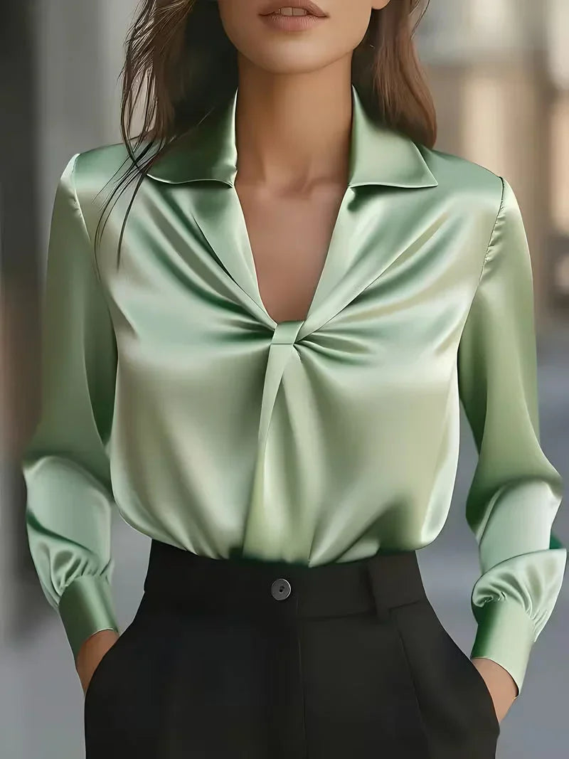 Keira - Luxurious Draped Silk Blouse