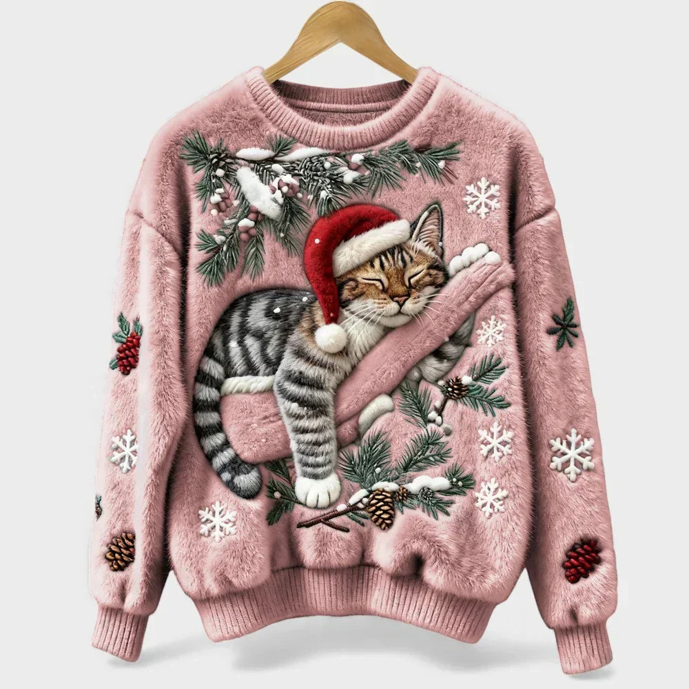 Romane - Suéter de Navidad con Gato Ultrasuave
