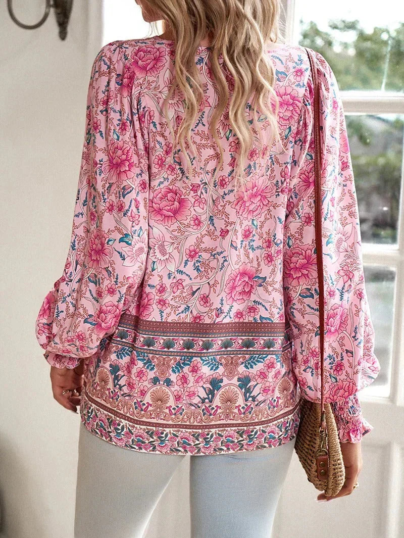 Albane - Blouse Fleurie Bohème Chic