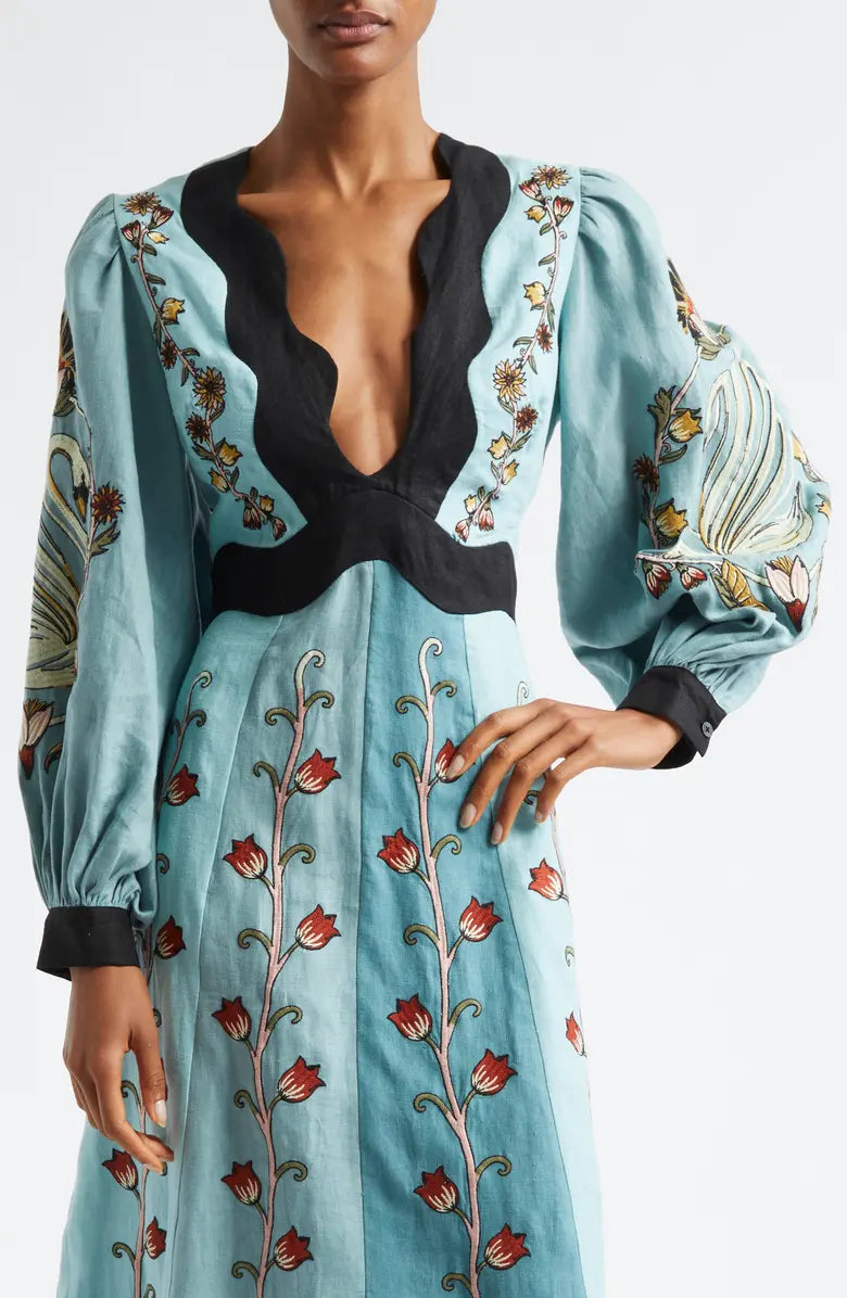 Devorah - Elegant Mønstret Rygløs Kjole