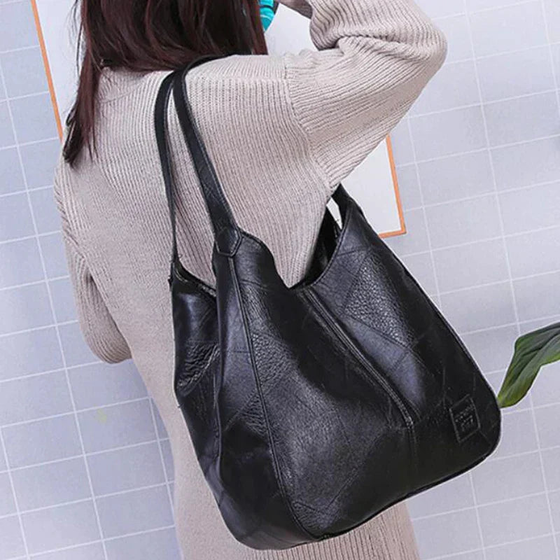 Jihen - Bolso de Mano Vintage de Cuero de Primera Calidad