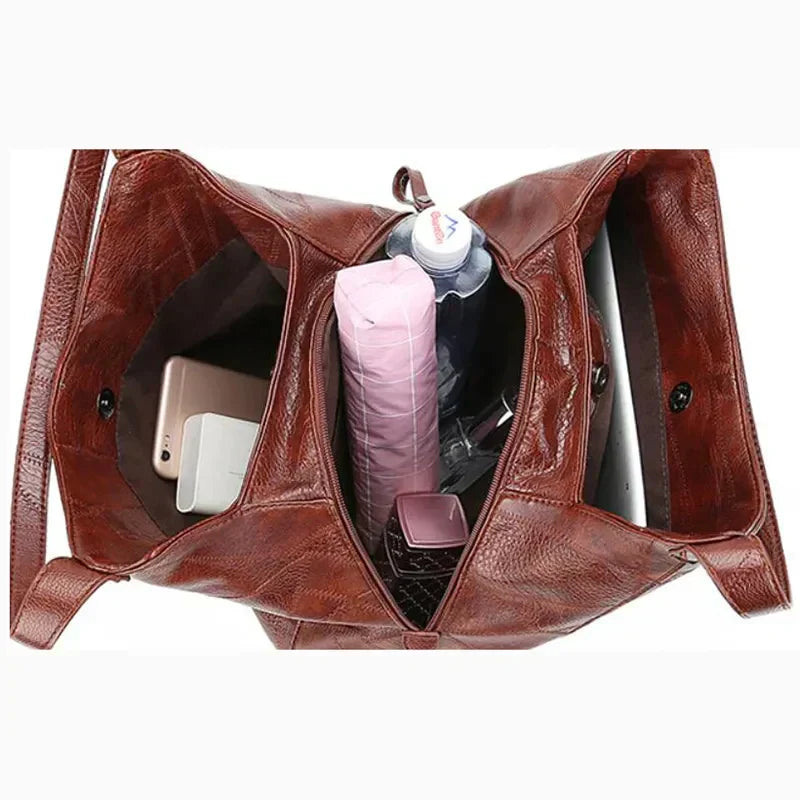 Jihen - Bolso de Mano Vintage de Cuero de Primera Calidad